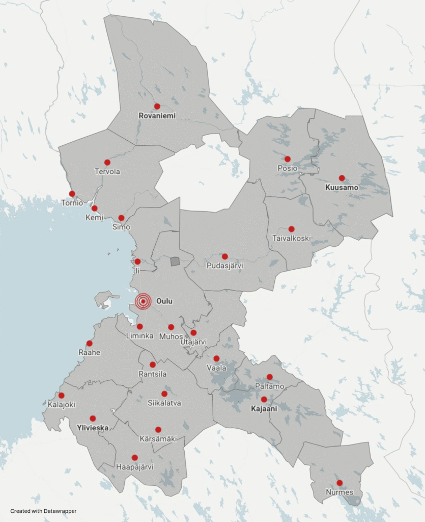 Pohjois Pohjanmaan Reittikartta Haverinen Logistics